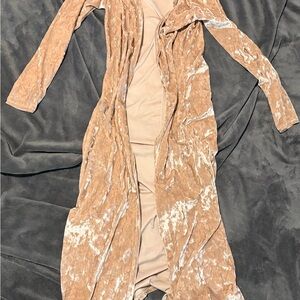 Crazy Train Velvet Tan Cardigan